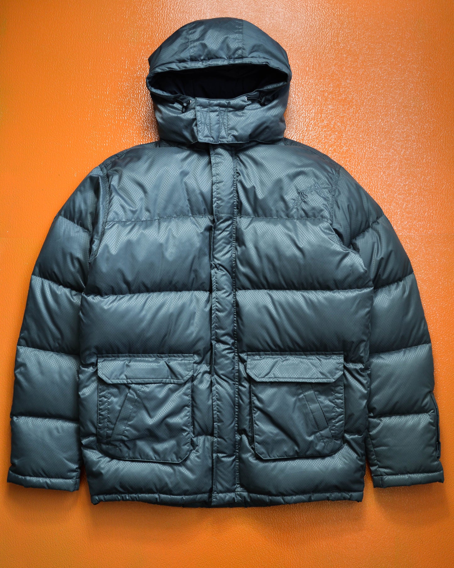 Stussy Grey Ripstop Multi-compartment Tactical Puffer Jacket (~M~)
