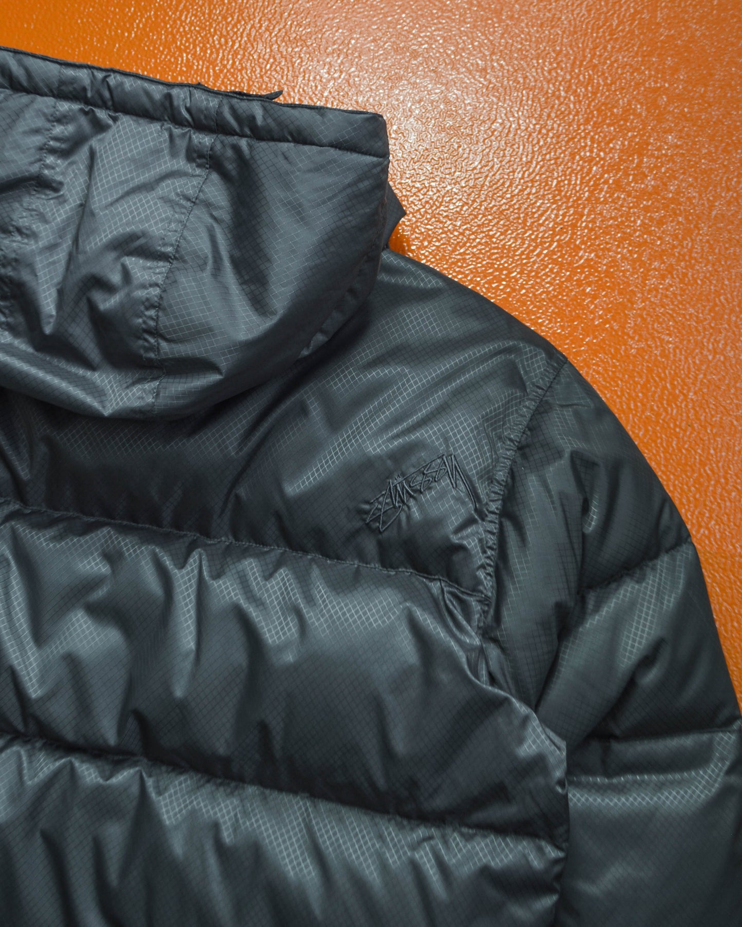 Stussy Grey Ripstop Multi-compartment Tactical Puffer Jacket (~M~)