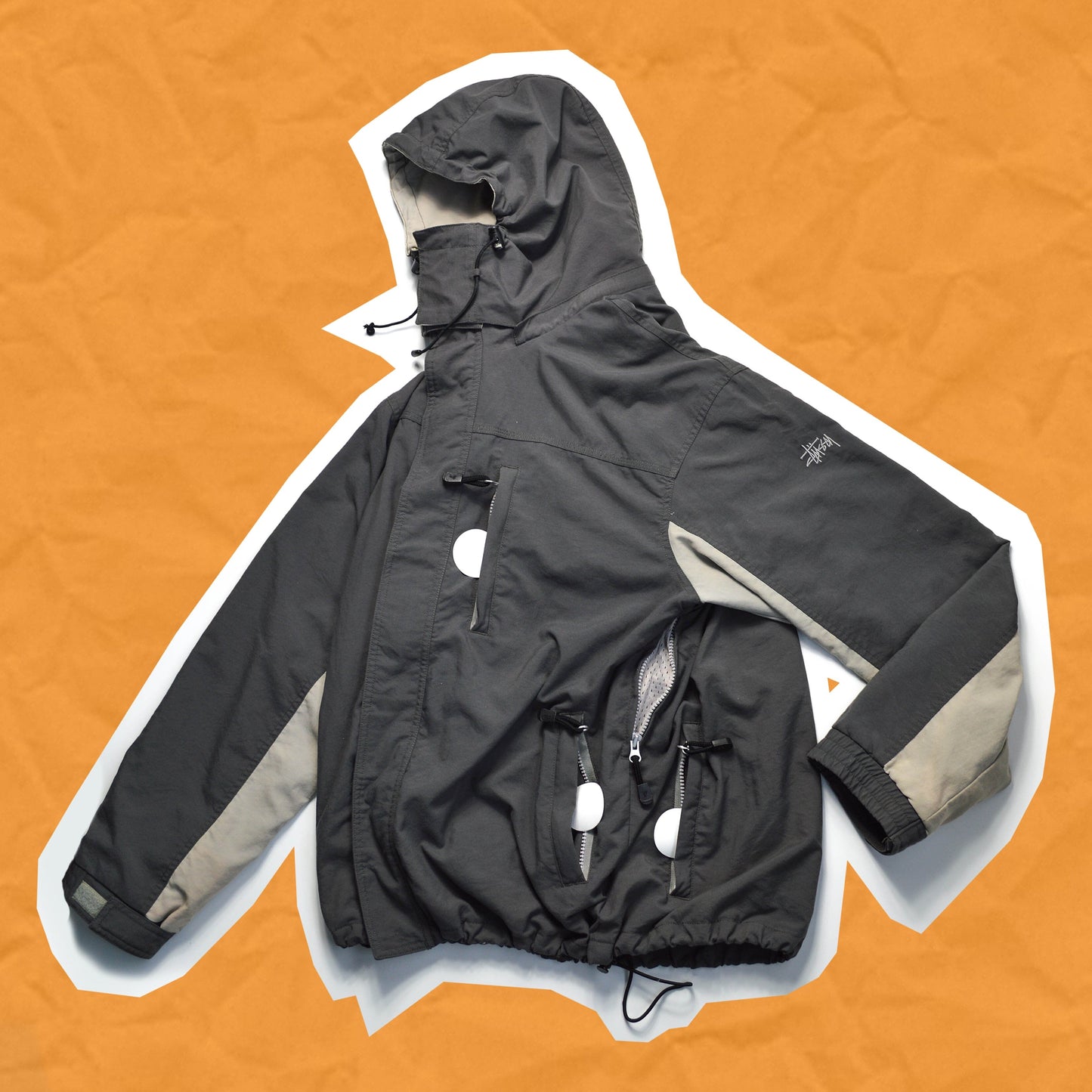 Stussy Grey Two-tone Windbreaker Jacket (M)