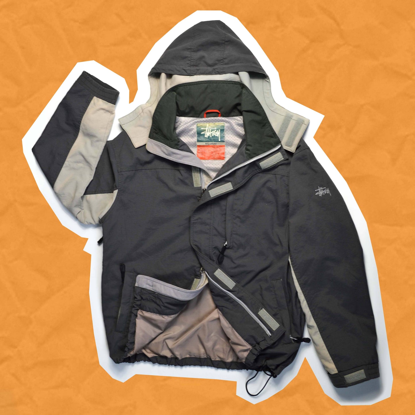 Stussy Grey Two-tone Windbreaker Jacket (M)