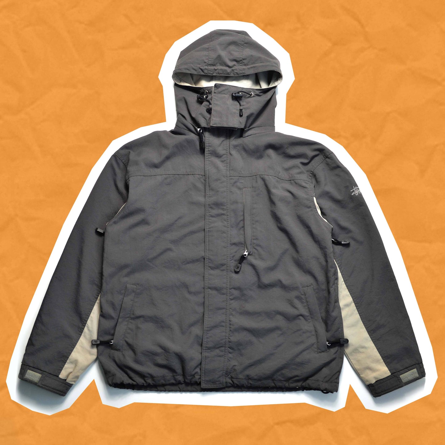 Stussy Grey Two-tone Windbreaker Jacket (M)