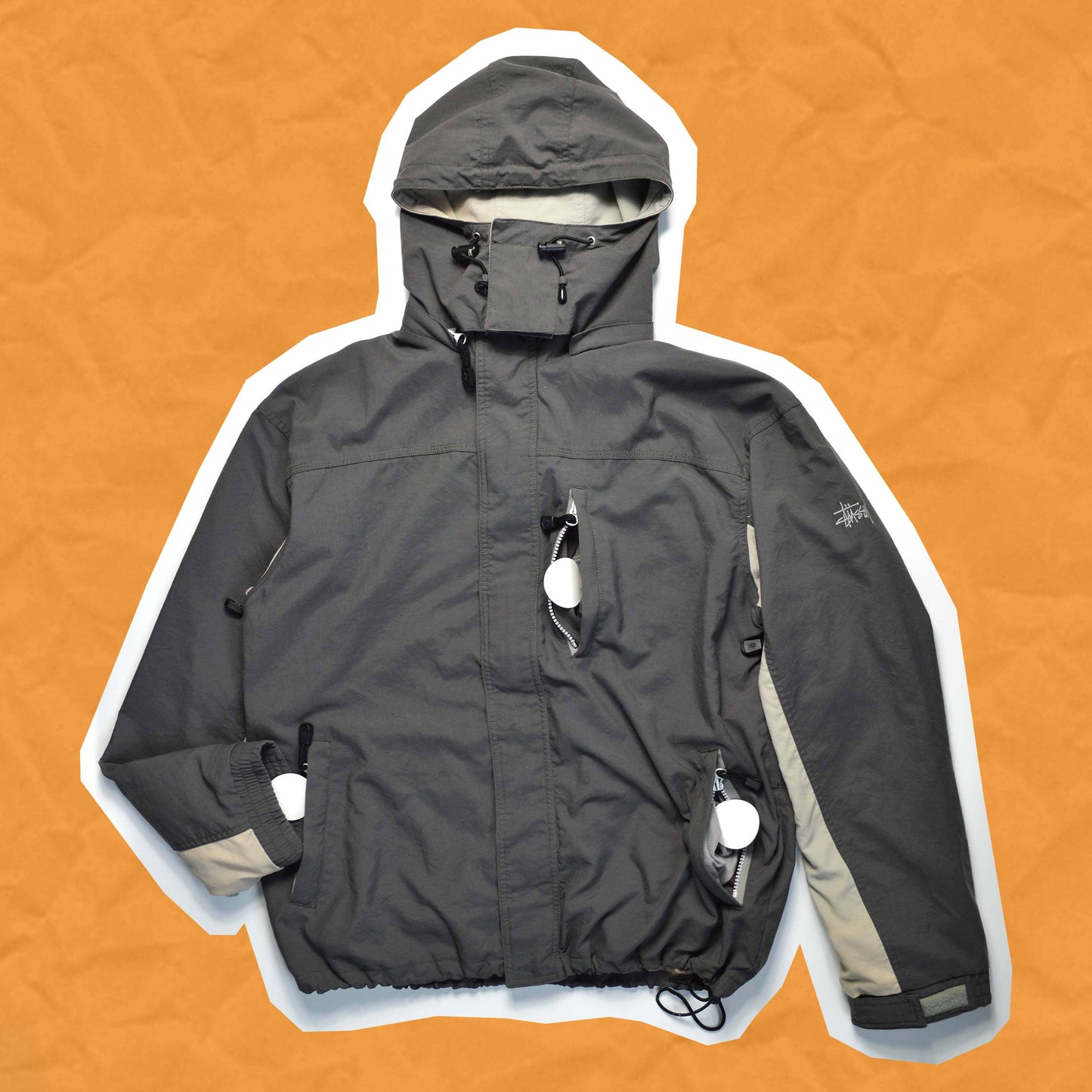 Stussy Grey Two-tone Windbreaker Jacket (M)