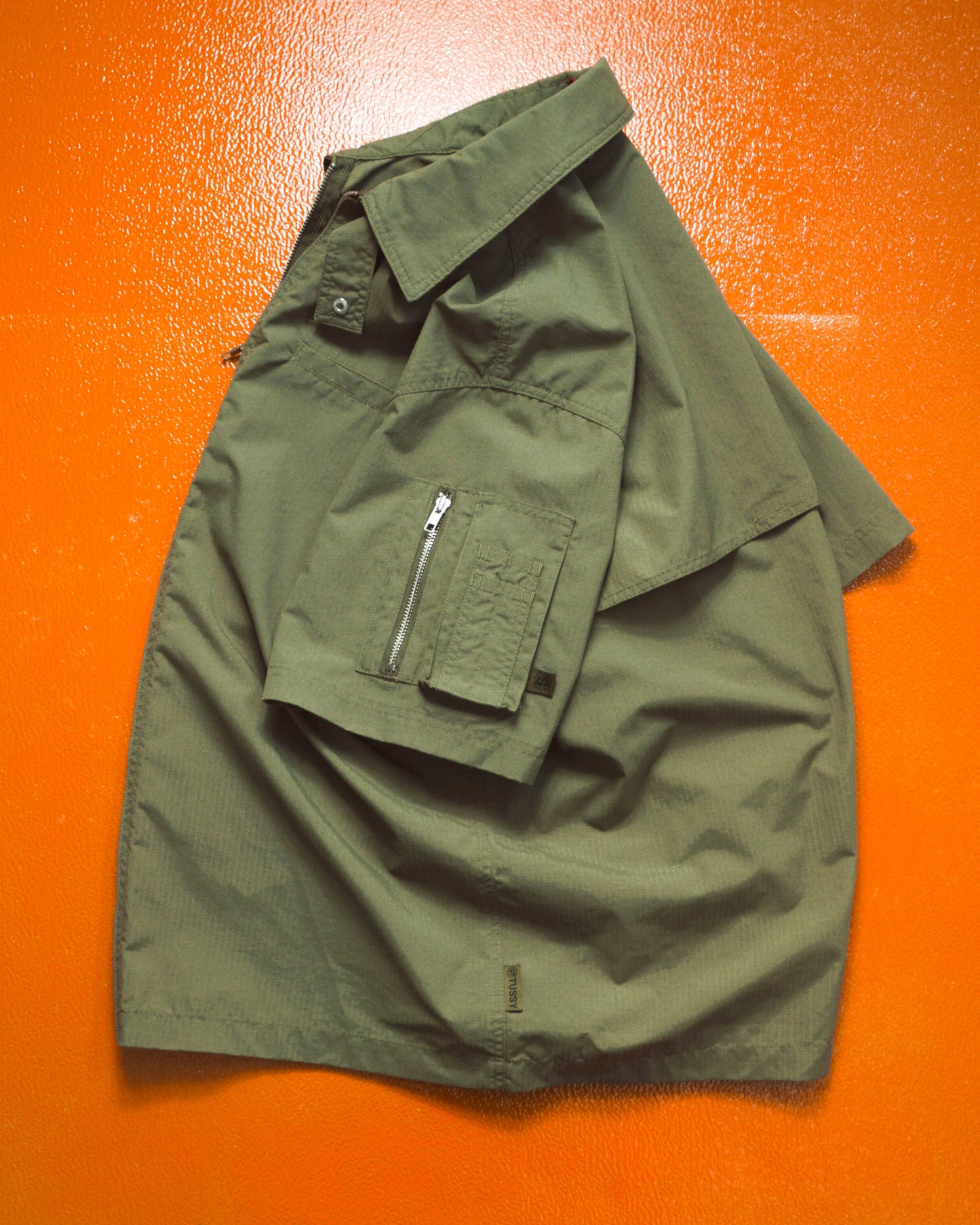 Stussy Olive Surplus Ripstop Zip Up Shirt (~M~)