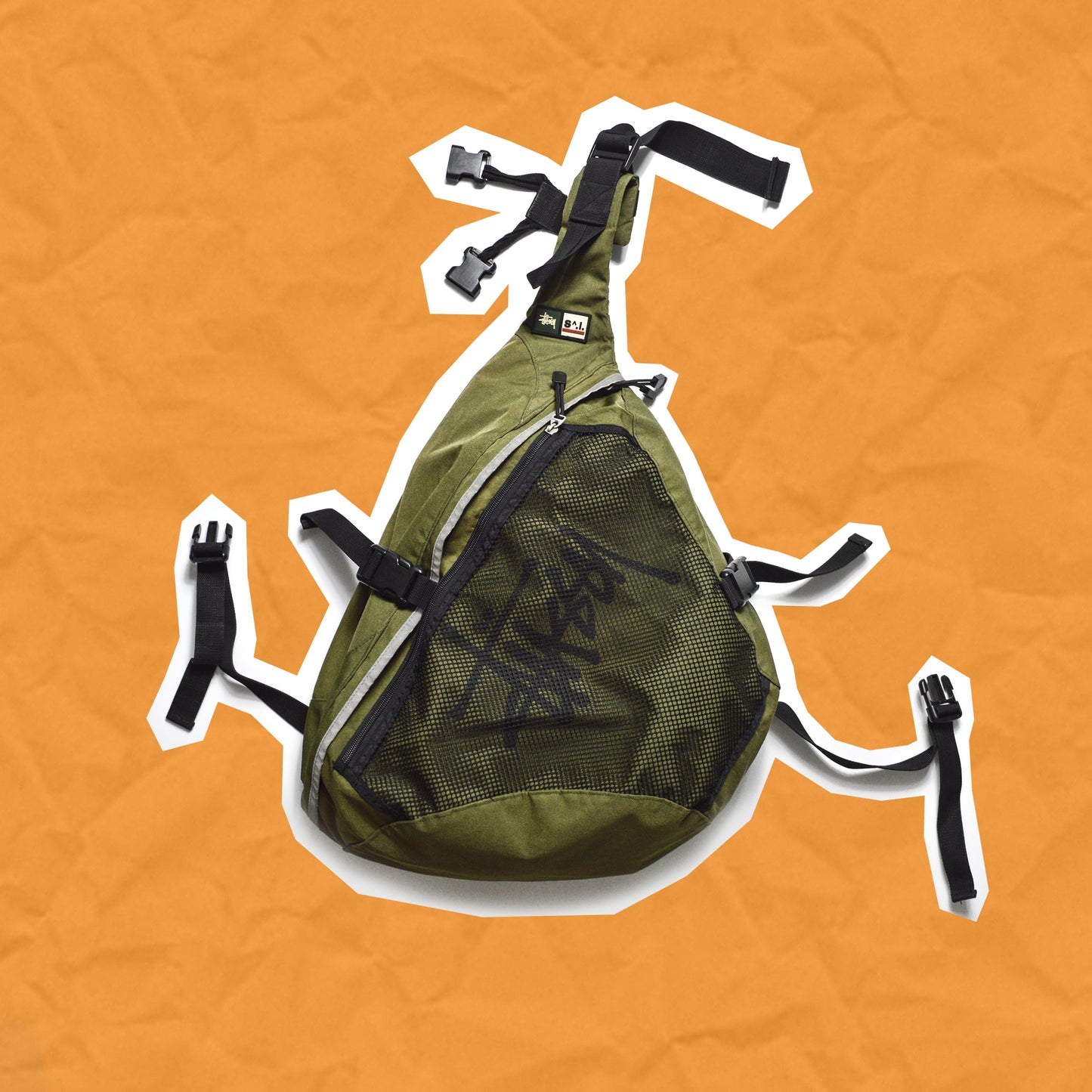 Stussy Olive Tri-harness Tactical Bag (OS)