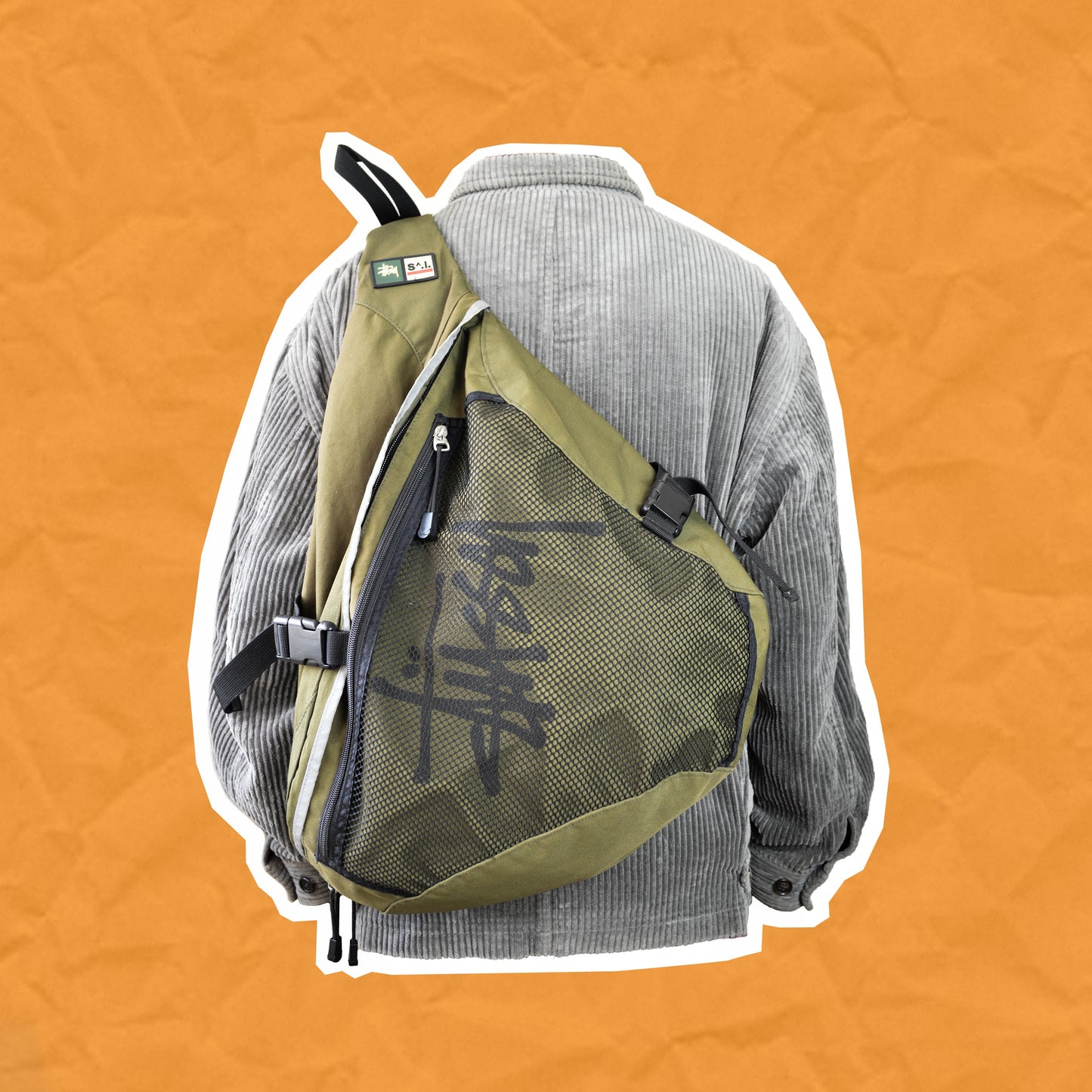Stussy Olive Tri-harness Tactical Bag (OS)