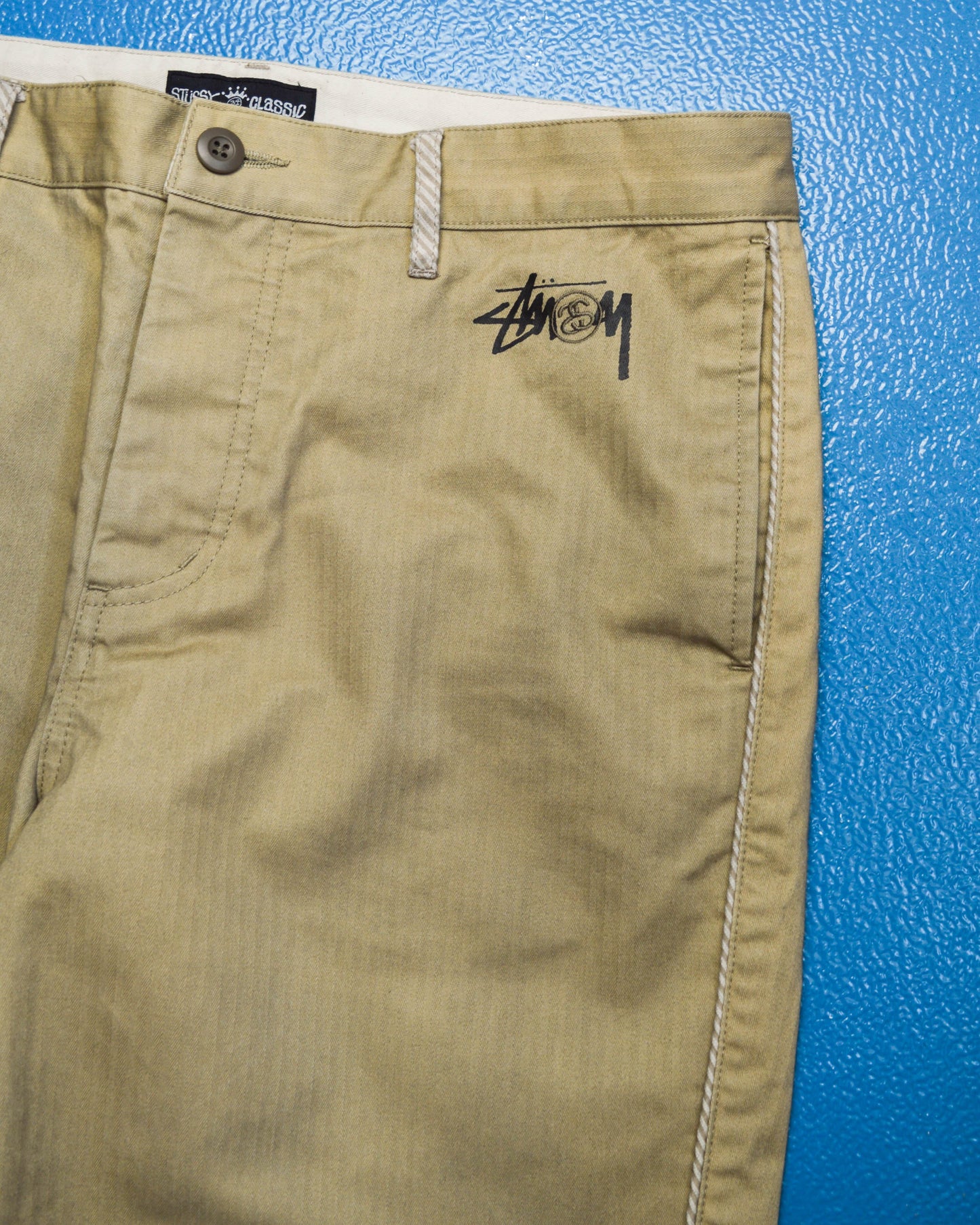 Stussy Tonal Striped Logo Work Pants (34)