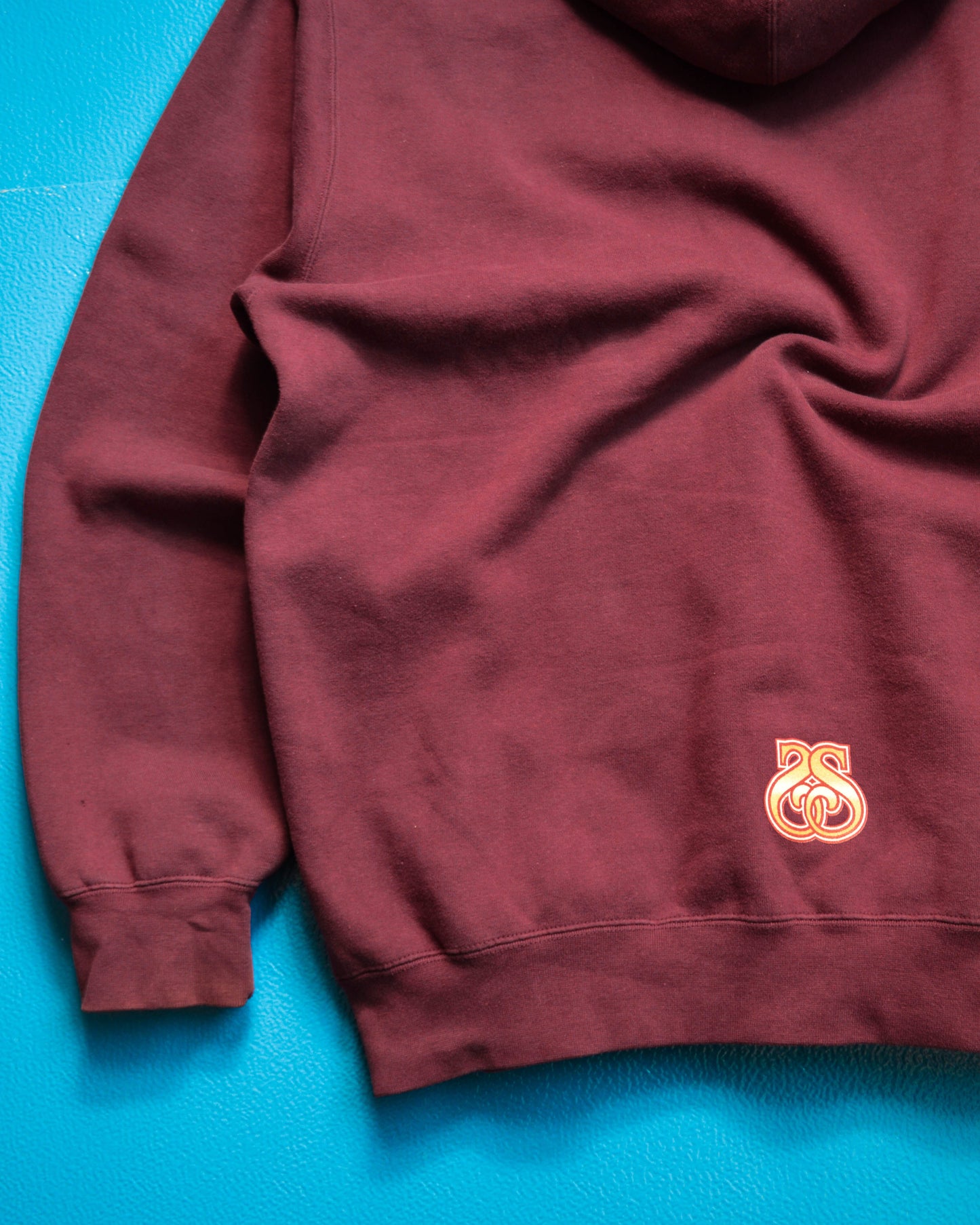 Stussy Wine Red Classical Logo Pullover Hoody (XL)