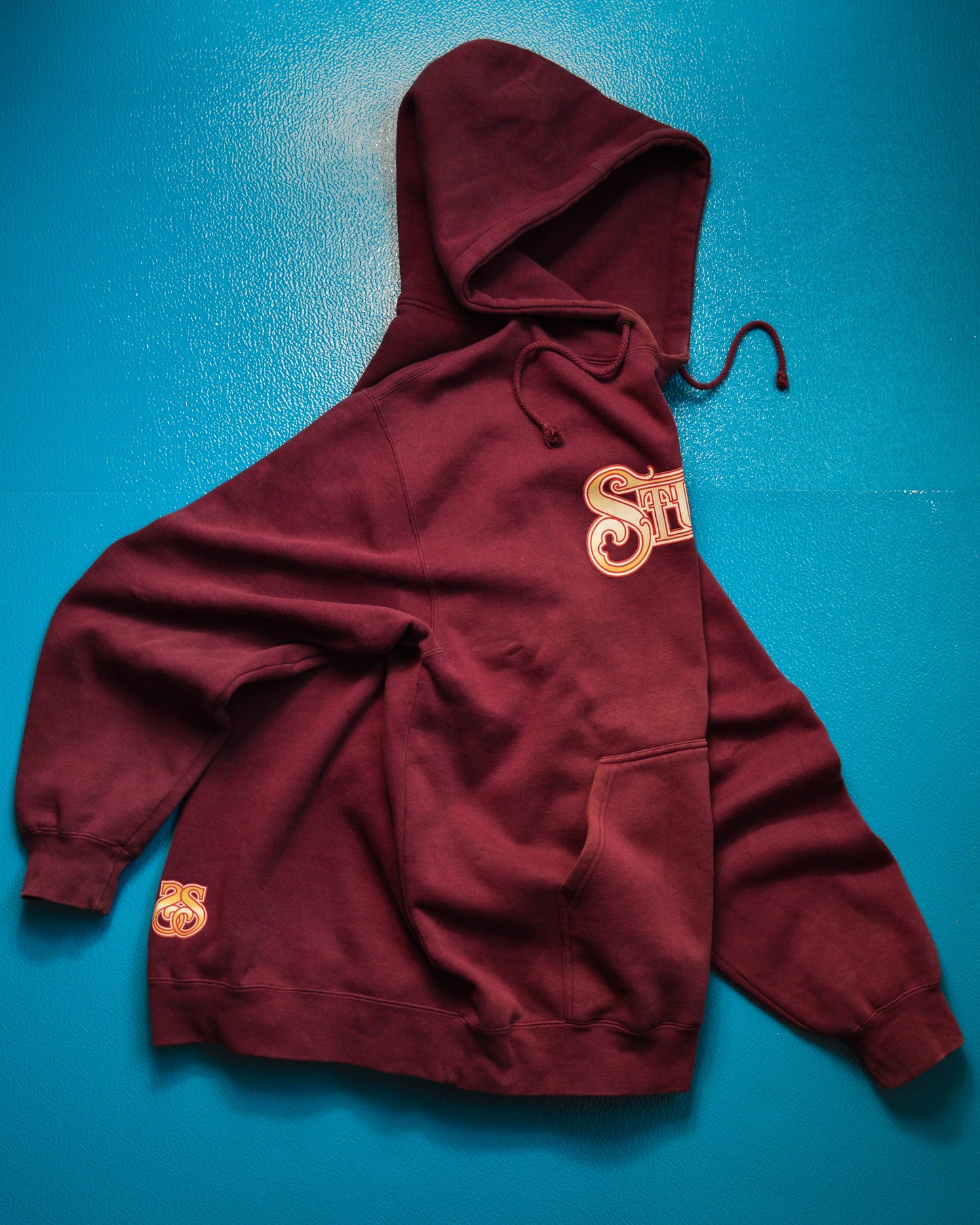 Stussy Wine Red Classical Logo Pullover Hoody (XL)