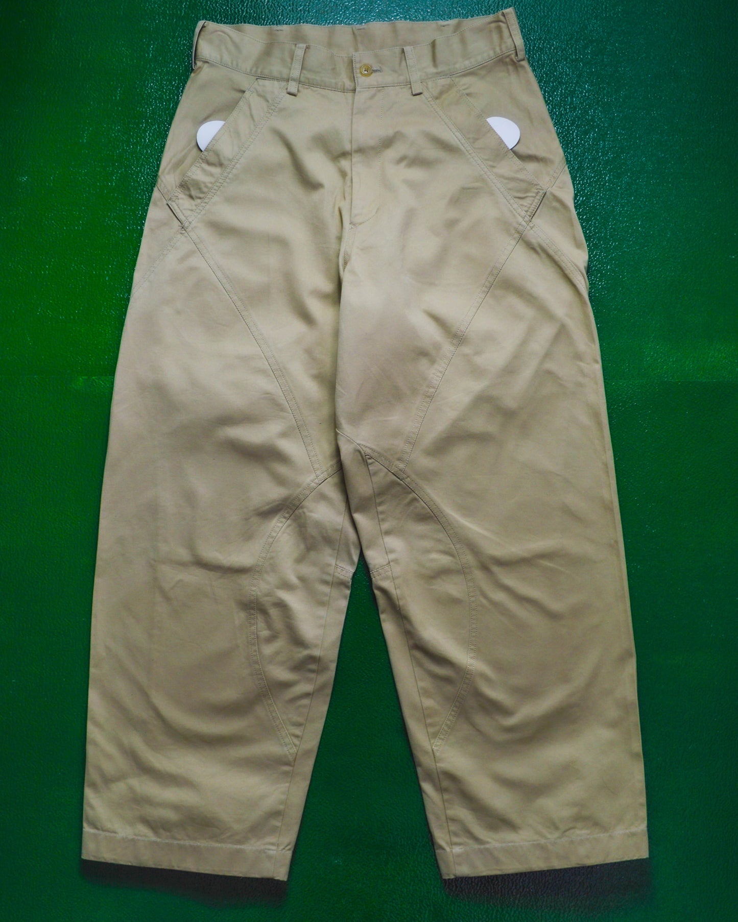 yohji yamamoto Curved Multi-Panel Beige Pants (30~32)