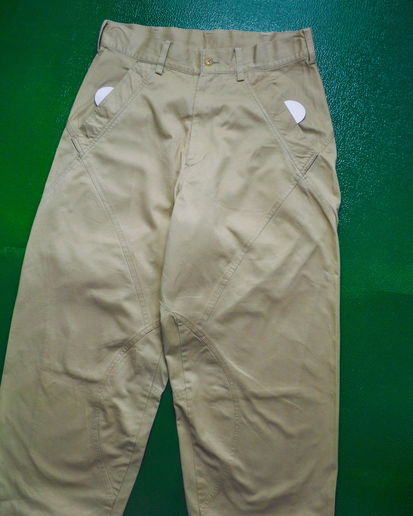 yohji yamamoto Curved Multi-Panel Beige Pants (30~32)