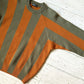 SS1992 Sage / Orange Diagonal Striped Asymmetrical Single Raglan Knit Jumper (~L~)