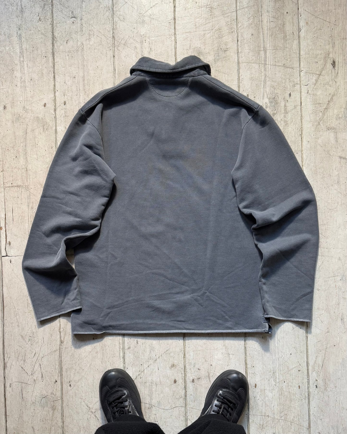 90s Washed Process Grey Rugby / Polo Jumper (~M~)