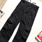 Early 2000s Washed Black Panelled Adjustable Waist Cargo Pants  (31~34)