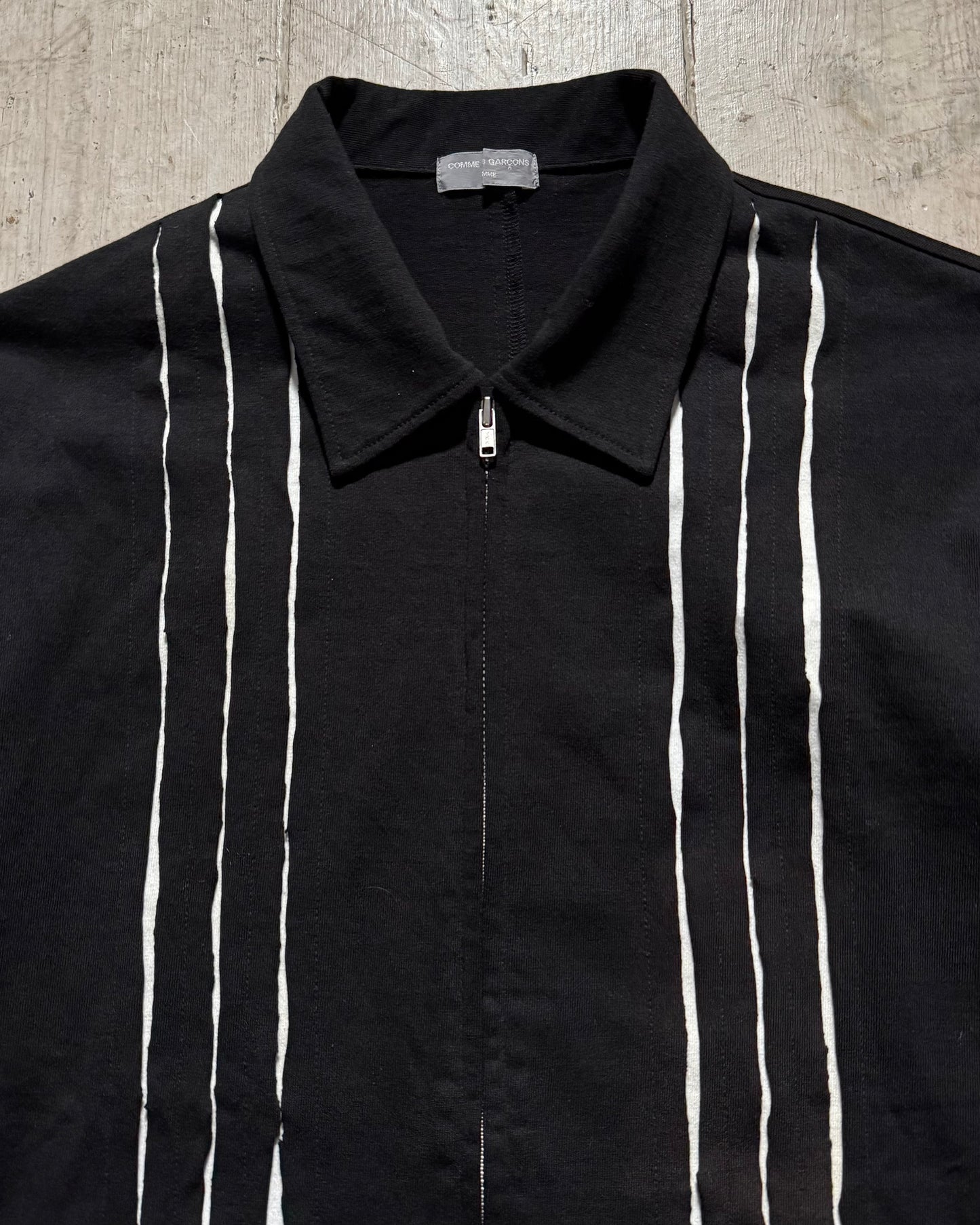 2001 Scratch / Rip Technique Panelled Black Zip Up Jacket (~M~)