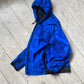 Royal Blue Shirt Crinkle Effect Panelled Contrast Stitch Windbreaker Jacket (S~M)