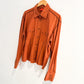 Early 2000s Orange Scar Stitch Cropped Shirt  (M~L)