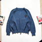 90s Ribbed Blue Collegiate Patch Knit Jumper (~M ~ )