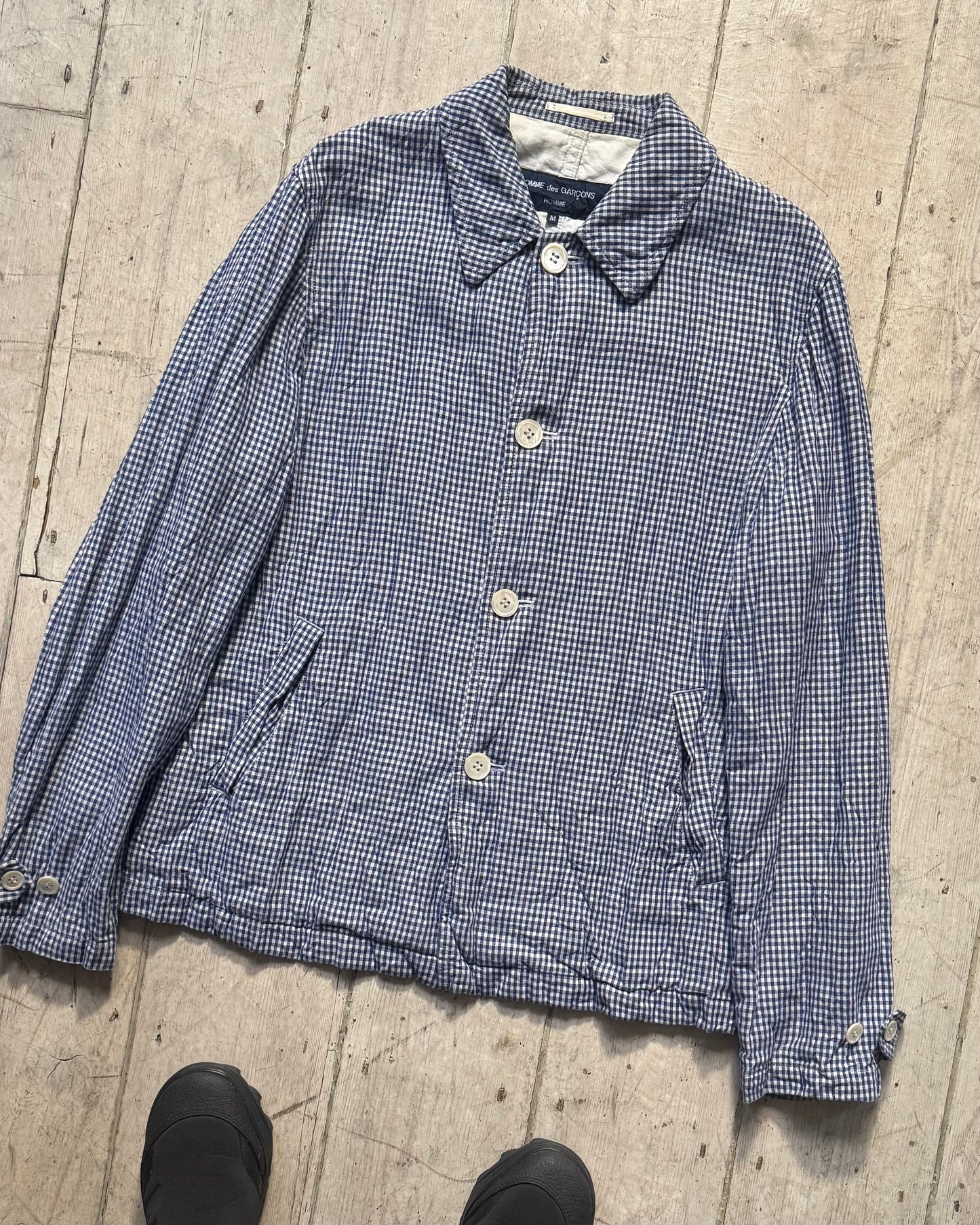 2007 Blue Crinkled Effect Gingham Jacket (~L~)