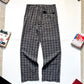 90s Washed Navy Check / Grid  Pants (29~31)
