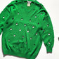 90s Vivid Green Circle Cutout V-neck Knit Jumper (~M~)