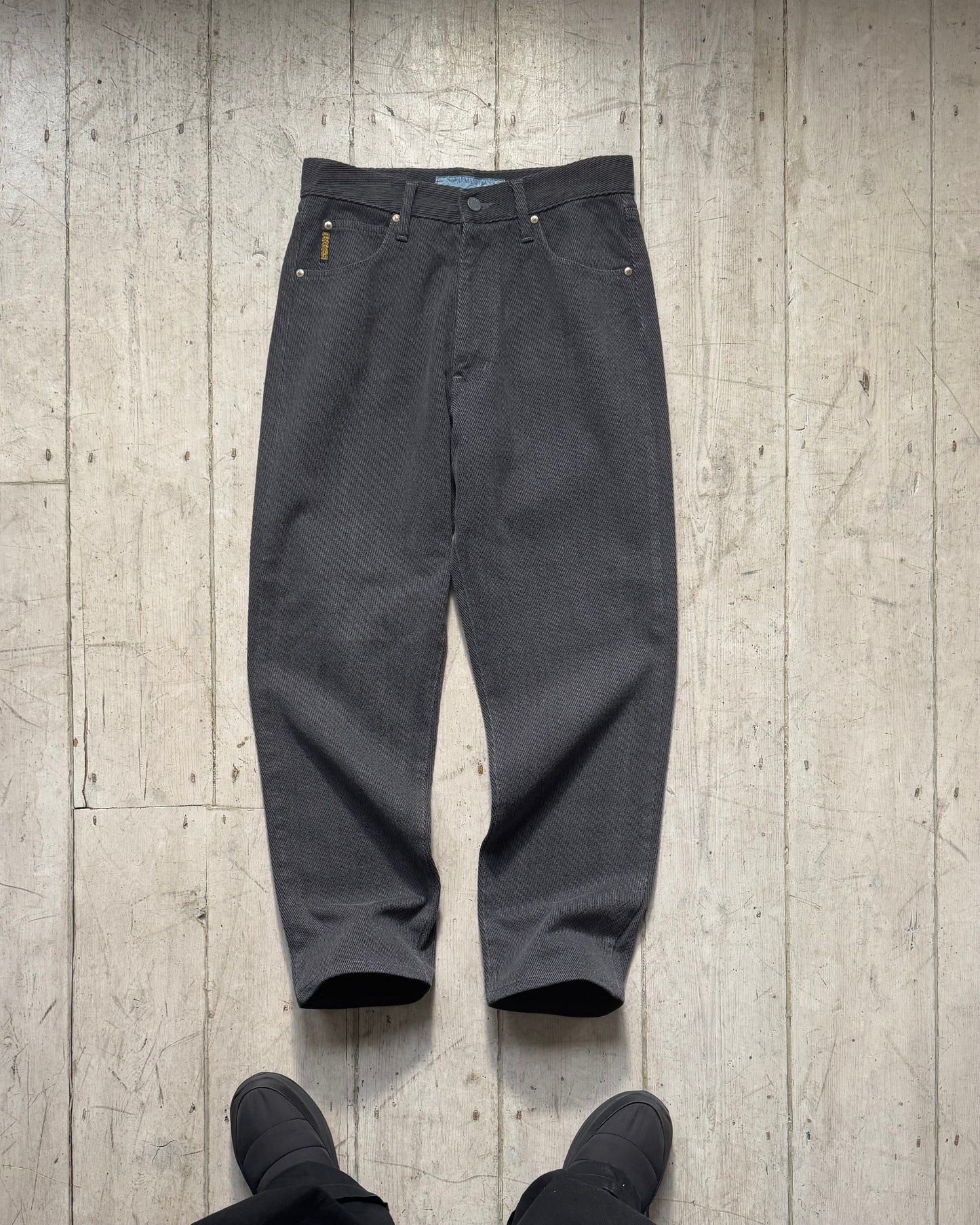 Early 2000s Eco-stone Diagonal Weave Textured Grey Pants / Trousers  (28~30)