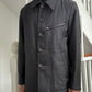 2002 Homme Textured Needle Punch Style Tonal Black Work Jacket (~M~)