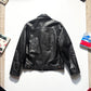 Late 90s Black Boxy Leather Work Jacket (~M~)