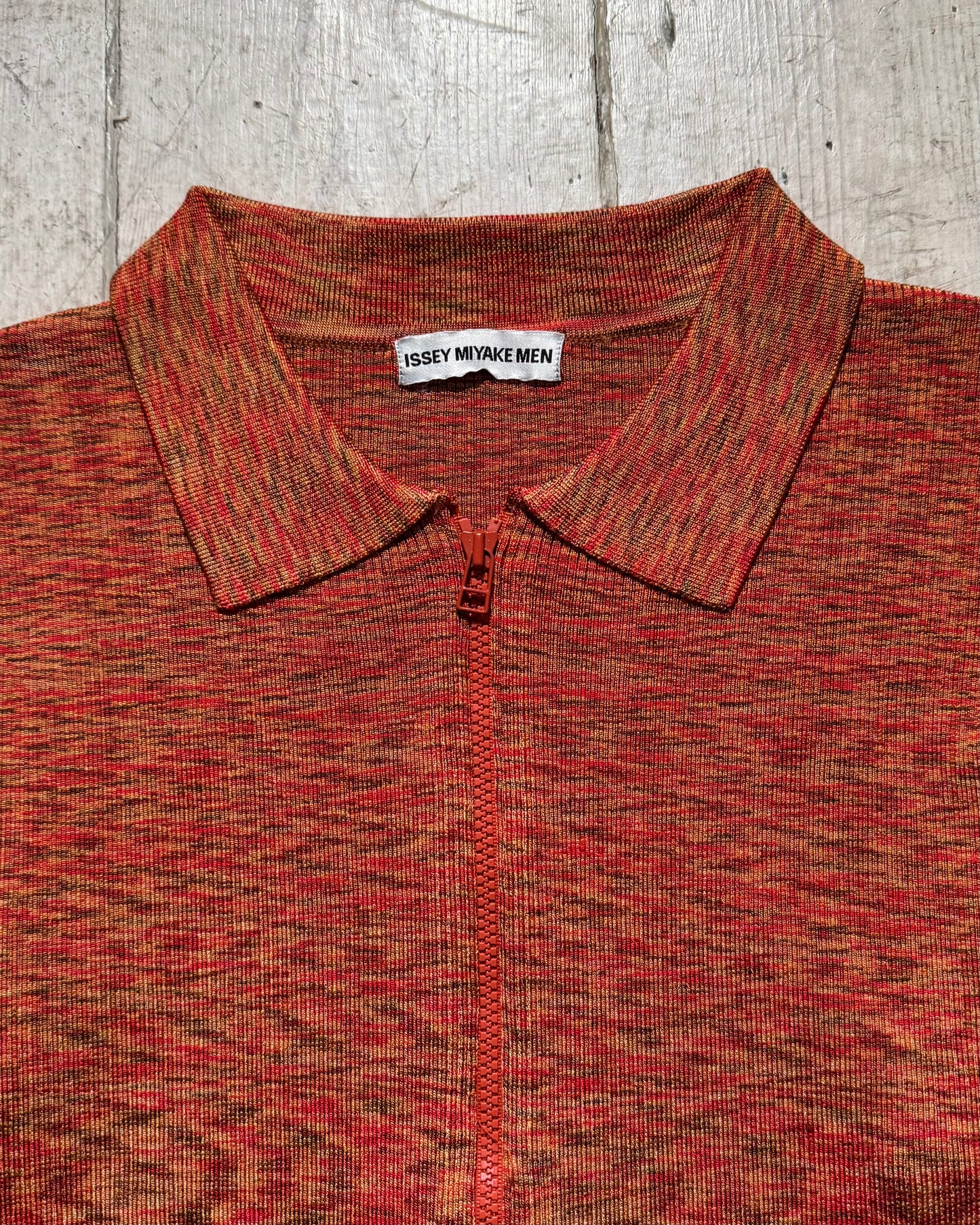 AW1997 Warm Wavy Pattern Knit Zip Up Sweater (L)