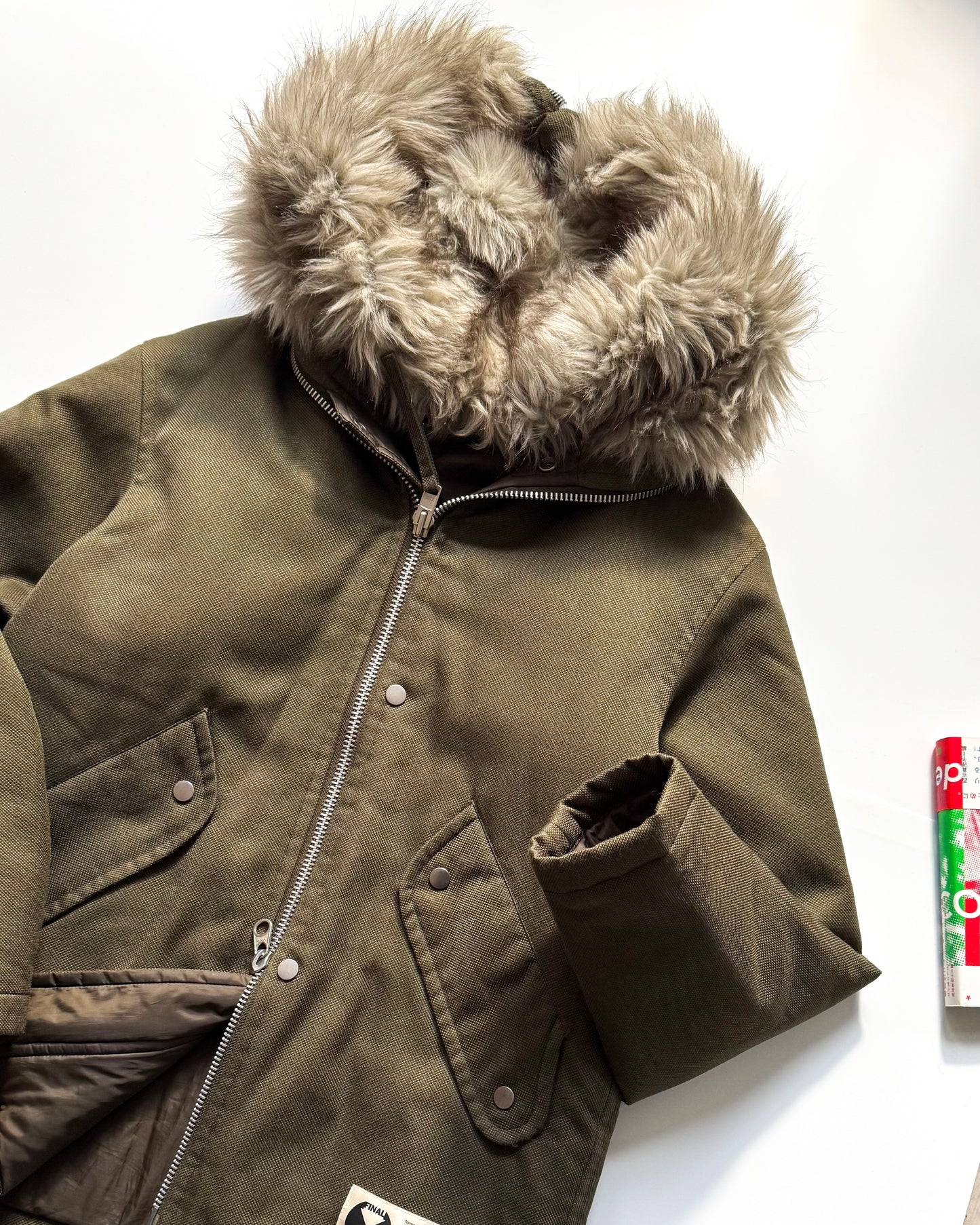 Spring 2000 Faux Fur  Face Full Zip Parka Jacket (~M~)