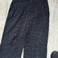 2004 Crinkle Process Striped Grey Wide Pants  (~34~)