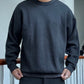 80s Black Tonal Logo Sleeve Piping Jumper (~M~)