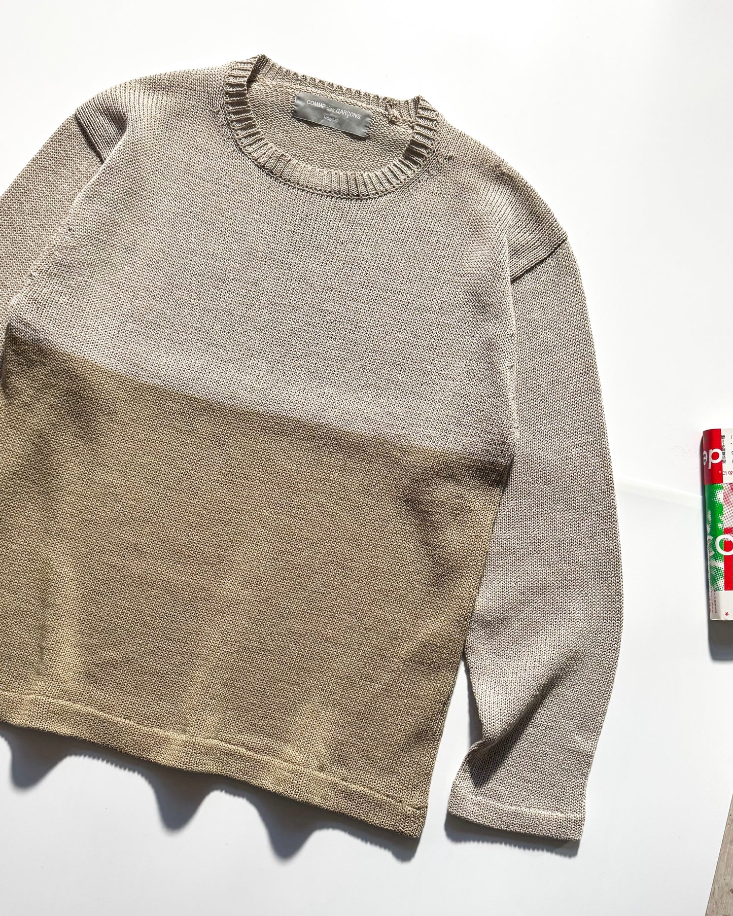 1993 Tonal Beige Split Knit Jumper (~M~)