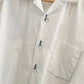 1990 White / Black Metal Ring Closure Contrast Stitch Shirt (~L~)