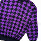 90s Purple Black Argyle Pattern Lightweight Knit Jumper (~M~)