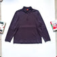 2000s Muted Egg Plant Tone Minimal Quarter Zip Long Sleeve Polo (~M~)