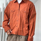 Early 2000s Orange Scar Stitch Cropped Shirt  (M~L)