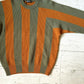 SS1992 Sage / Orange Diagonal Striped Asymmetrical Single Raglan Knit Jumper (~L~)