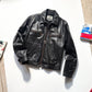 Late 90s Black Boxy Leather Work Jacket (~M~)