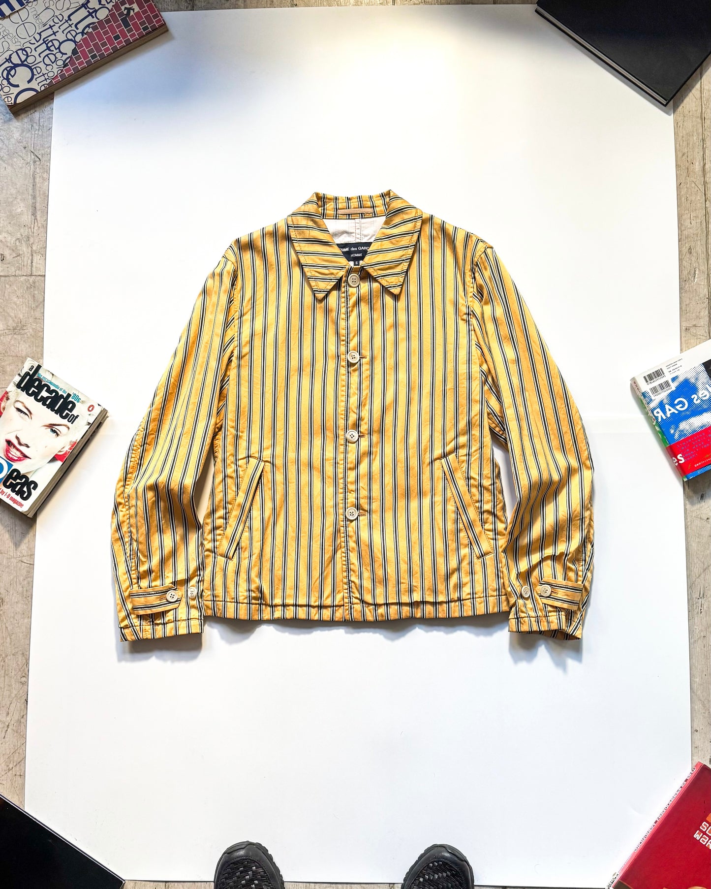 2003 Striped Yellow Light Work Jacket (~M~)