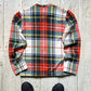 2000 Mixed Plaid / Striped Zip Up Jumper (S~M)
