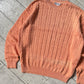 80s Orange / Peach Cable Knit Front Jumper  (~L~)