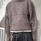 Late 70s / Early 80s Dusty Lavender / Brown Fuzzy Dual Tonal Stripe Knit Sweater / Jumper (~M~)