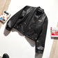 90s Moto Faux Tyre Effect PVC Jacket  (~L~)