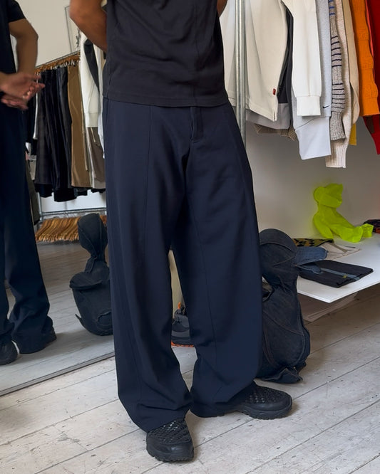 Early 2000s Navy Center Seam Comfort- Fit Smart Pants  (34~36)