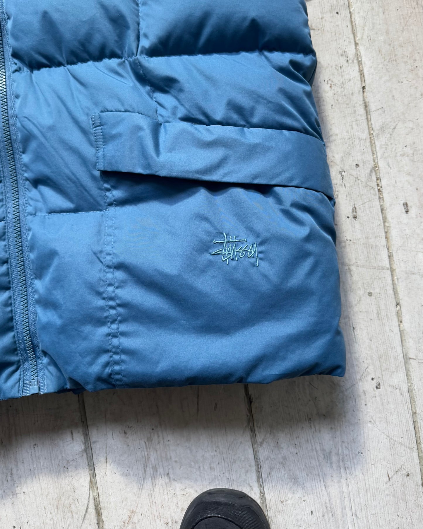 Late 90s Outdoor Blue Square Quilted Puffer Vest / Gilet (~L~)