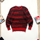 AW85 Asymmetrical Red Stripe Knit Sweater / Jumper (~L~)