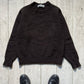 80s Brown Tonal Check Textured Knit Jumper (~M~)