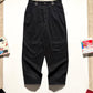 80s Black Leather Belt Loop Detail Pleated Pants  (~32~)