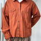 Early 2000s Orange Scar Stitch Cropped Shirt  (M~L)