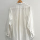 1990 White / Black Metal Ring Closure Contrast Stitch Shirt (~L~)